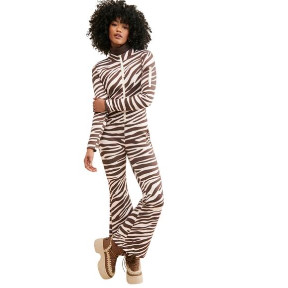CYNTHIA ROWLEY Zebra Ski Suit-Size L - Picture 1 of 16